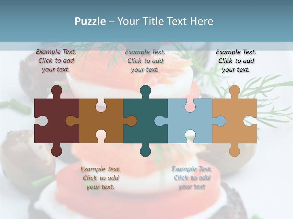 A Plate Of Food On A Table With A Blue Background PowerPoint Template