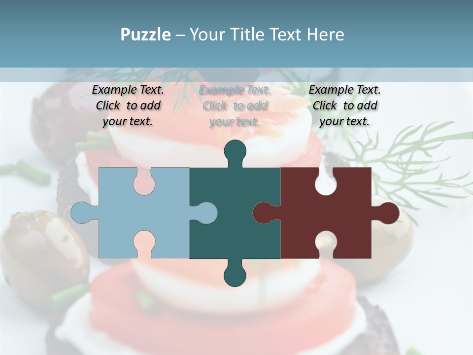 A Plate Of Food On A Table With A Blue Background PowerPoint Template