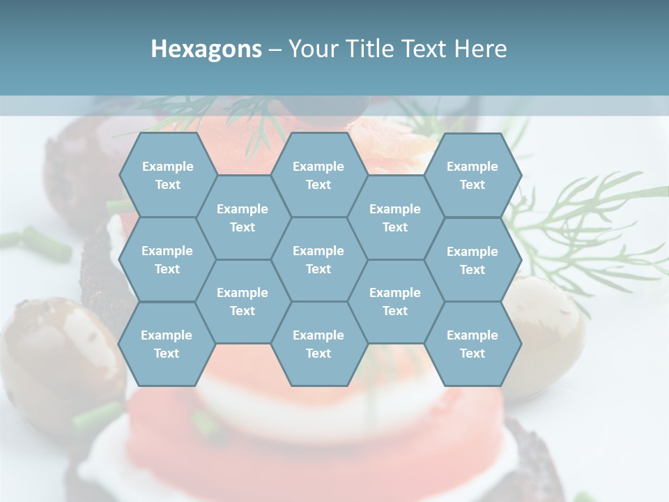 A Plate Of Food On A Table With A Blue Background PowerPoint Template