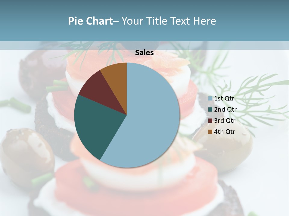 A Plate Of Food On A Table With A Blue Background PowerPoint Template