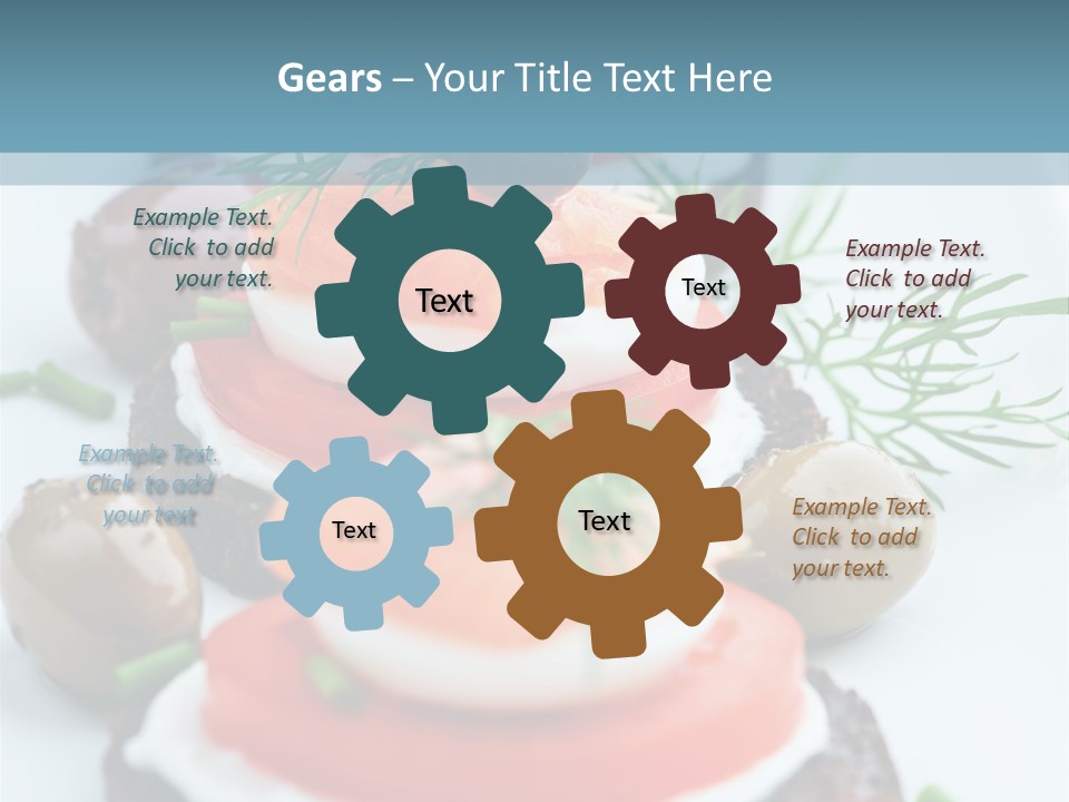 A Plate Of Food On A Table With A Blue Background PowerPoint Template