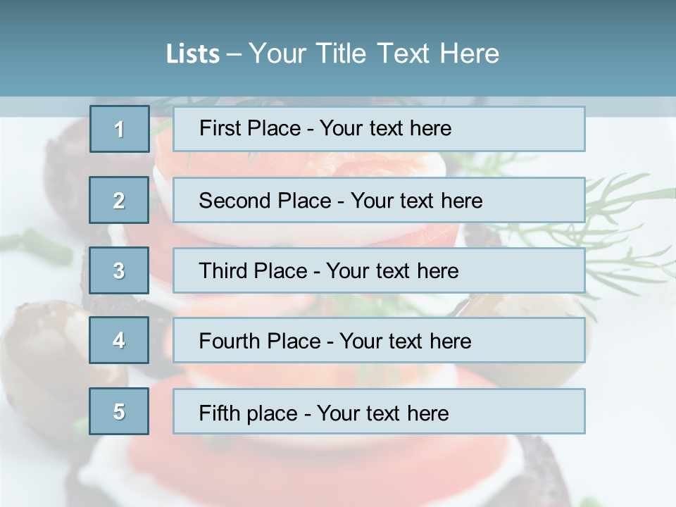 A Plate Of Food On A Table With A Blue Background PowerPoint Template