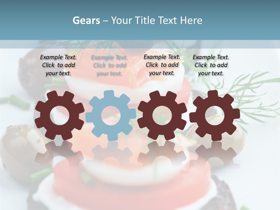 A Plate Of Food On A Table With A Blue Background PowerPoint Template