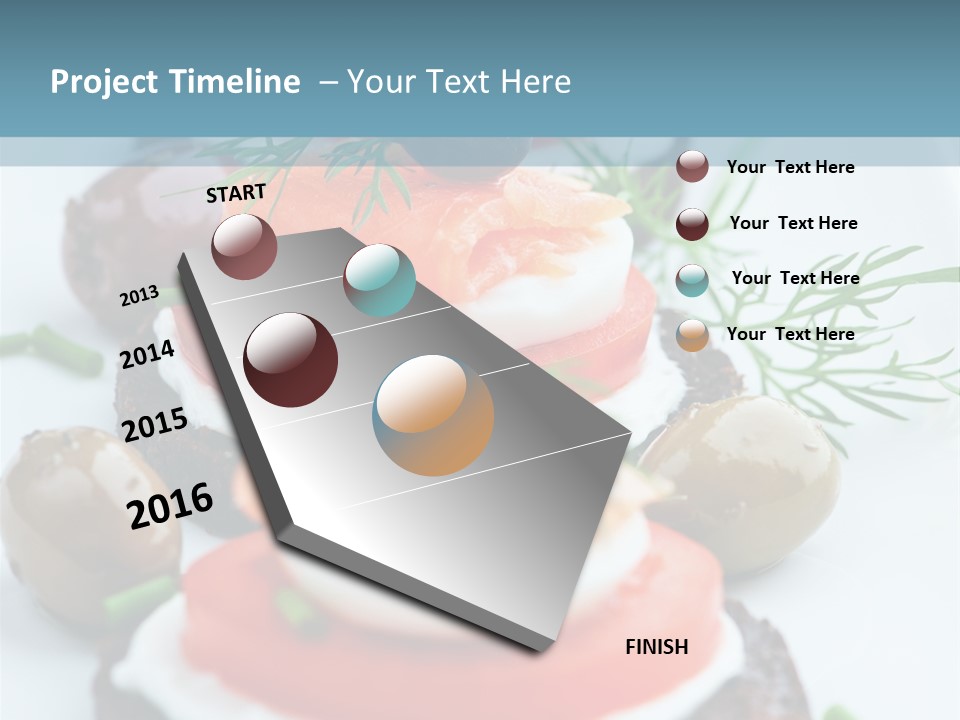 A Plate Of Food On A Table With A Blue Background PowerPoint Template