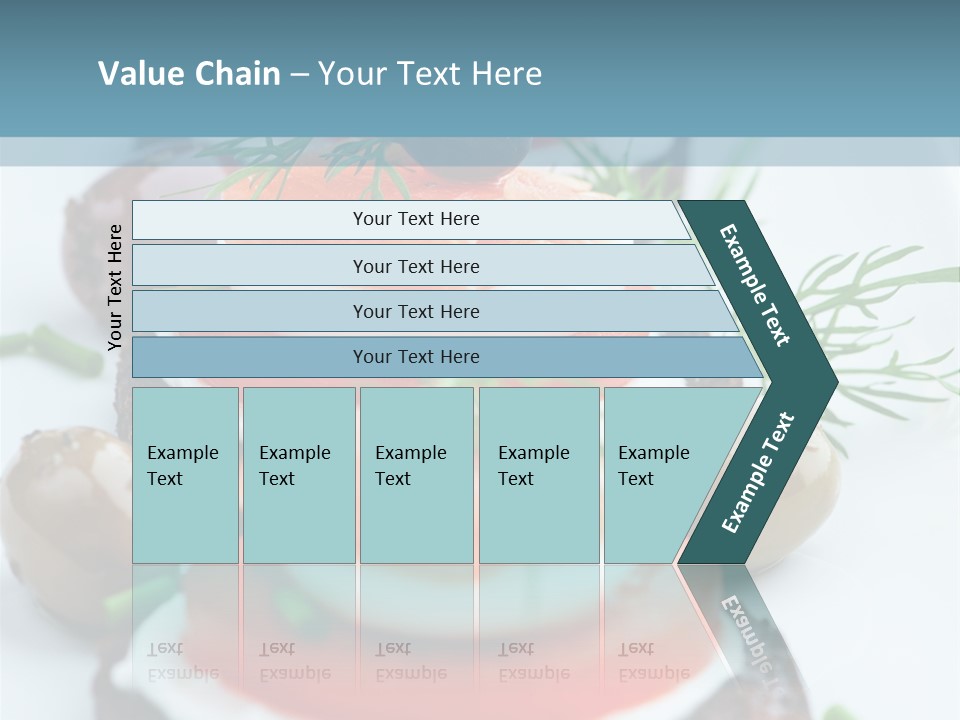 A Plate Of Food On A Table With A Blue Background PowerPoint Template
