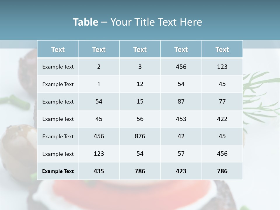 A Plate Of Food On A Table With A Blue Background PowerPoint Template