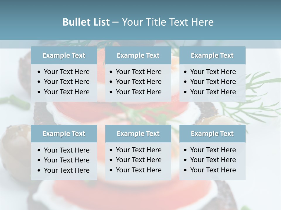 A Plate Of Food On A Table With A Blue Background PowerPoint Template