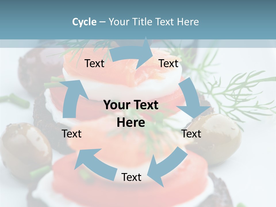 A Plate Of Food On A Table With A Blue Background PowerPoint Template