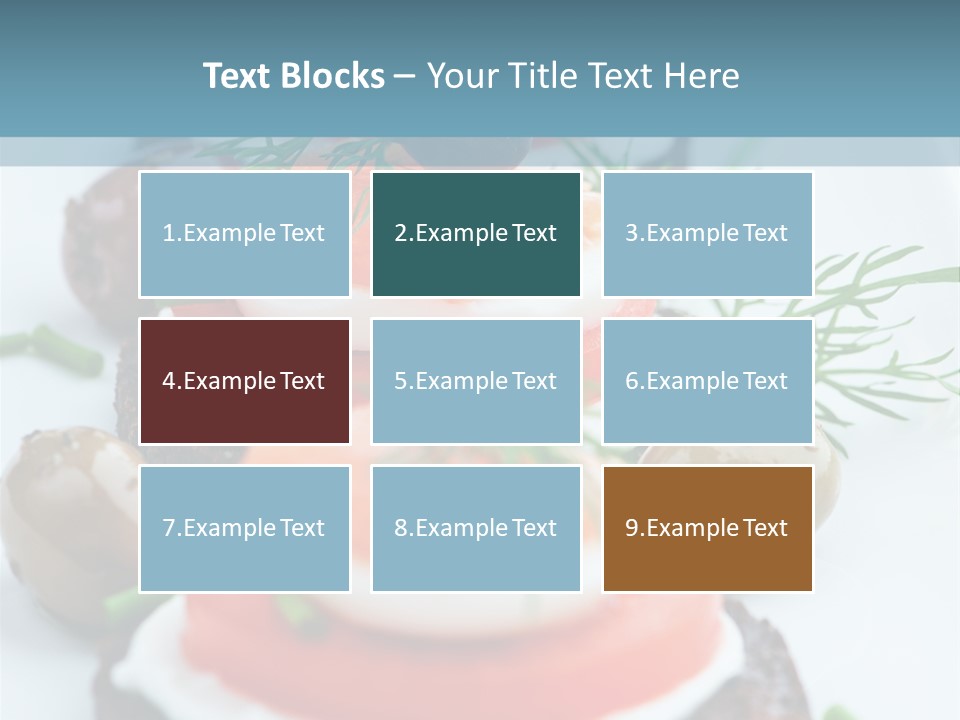 A Plate Of Food On A Table With A Blue Background PowerPoint Template