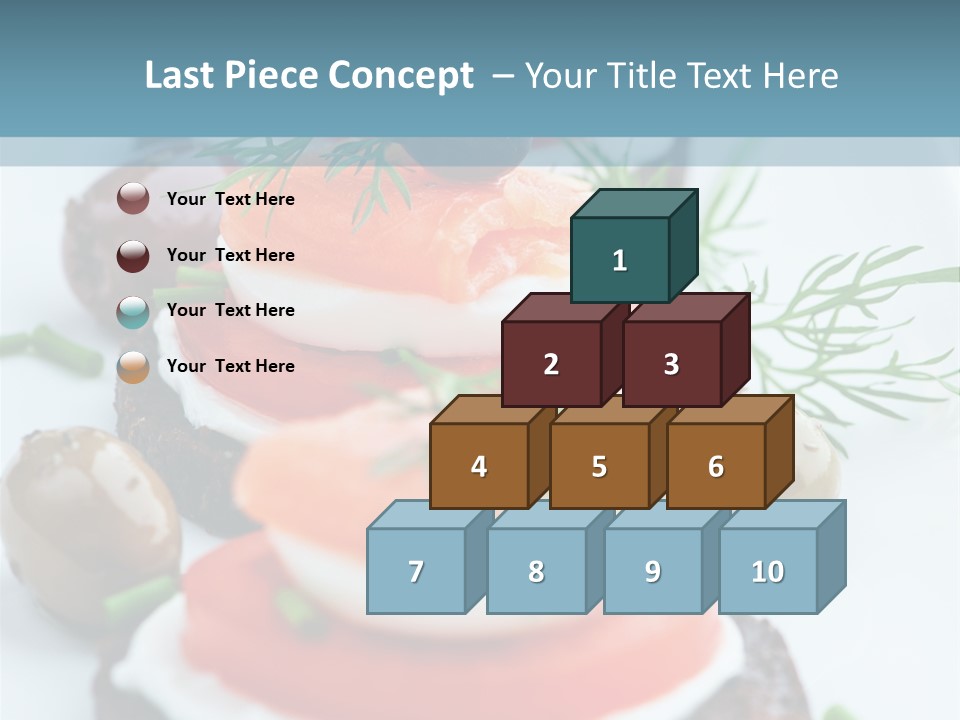 A Plate Of Food On A Table With A Blue Background PowerPoint Template