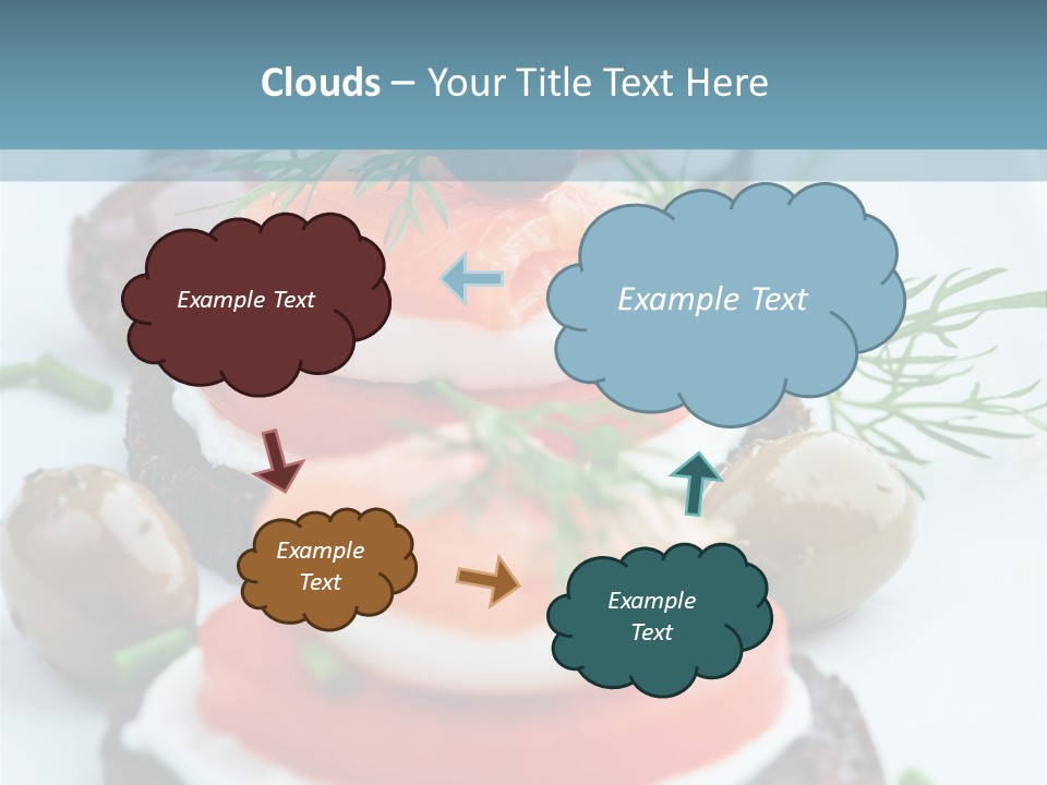 A Plate Of Food On A Table With A Blue Background PowerPoint Template