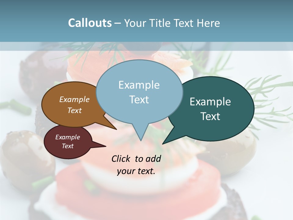 A Plate Of Food On A Table With A Blue Background PowerPoint Template