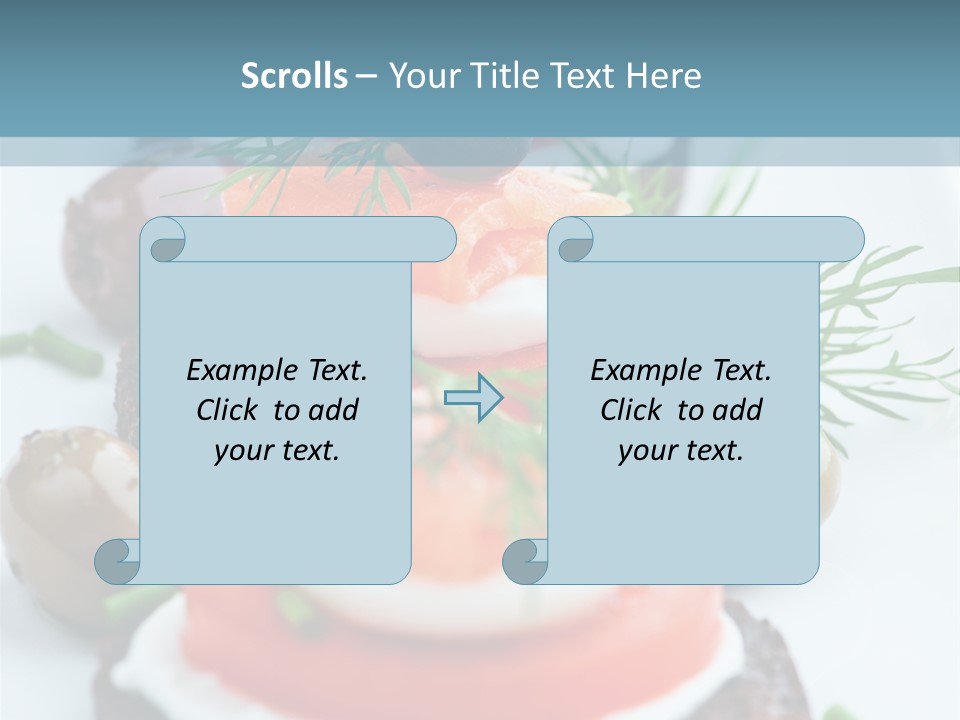 A Plate Of Food On A Table With A Blue Background PowerPoint Template