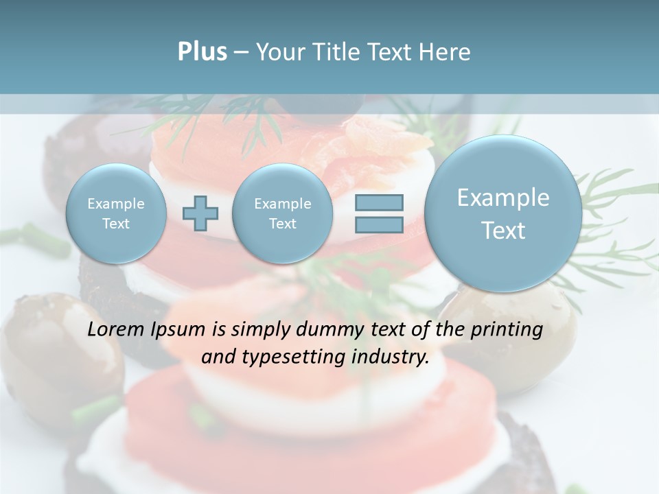 A Plate Of Food On A Table With A Blue Background PowerPoint Template