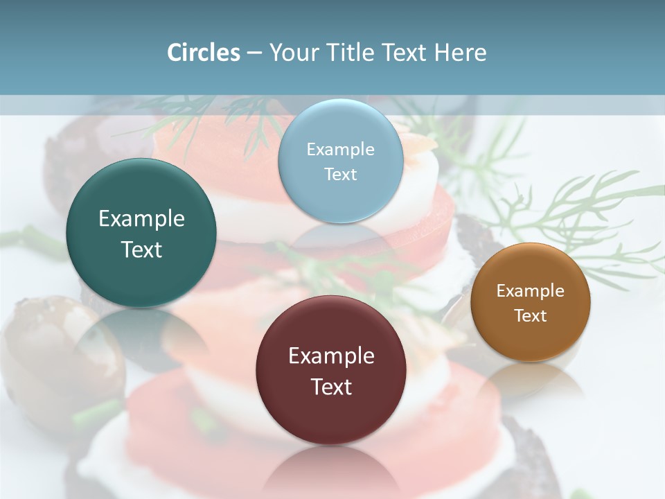 A Plate Of Food On A Table With A Blue Background PowerPoint Template