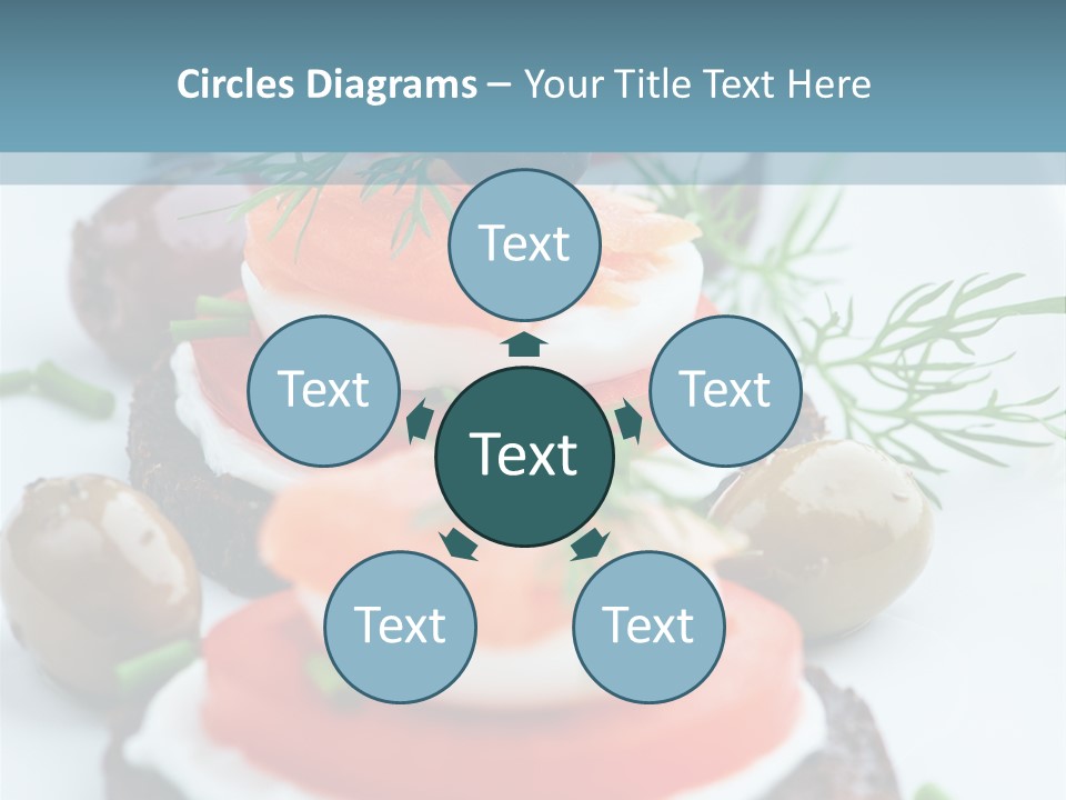 A Plate Of Food On A Table With A Blue Background PowerPoint Template