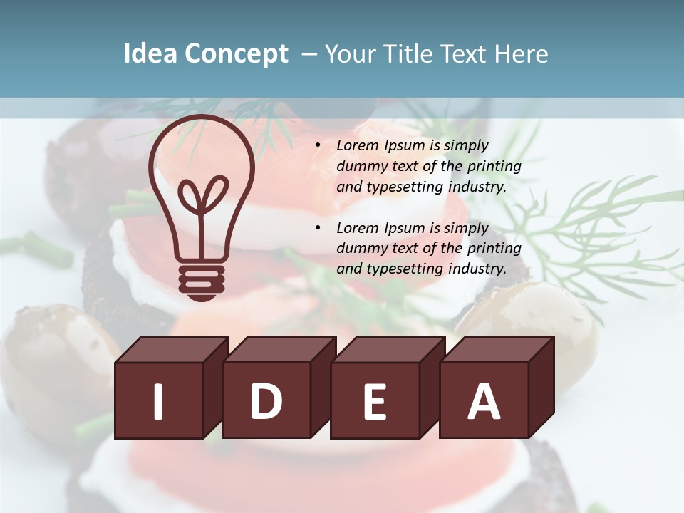 A Plate Of Food On A Table With A Blue Background PowerPoint Template