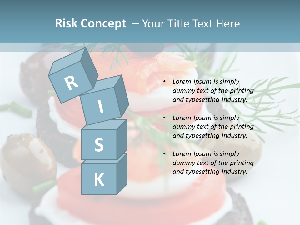 A Plate Of Food On A Table With A Blue Background PowerPoint Template