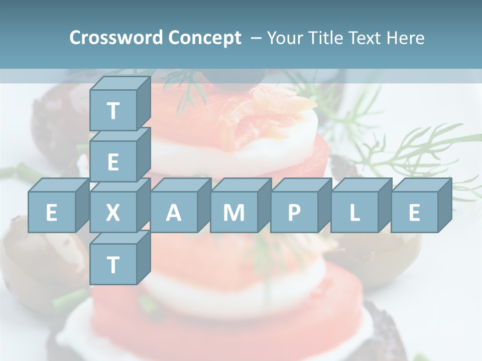 A Plate Of Food On A Table With A Blue Background PowerPoint Template