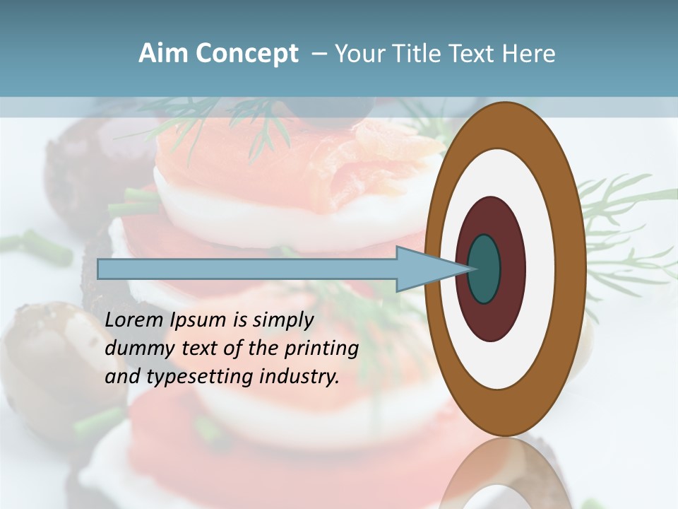 A Plate Of Food On A Table With A Blue Background PowerPoint Template