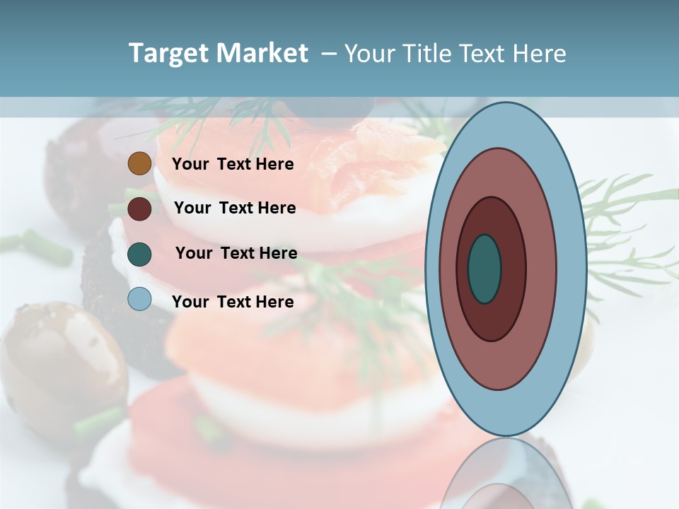 A Plate Of Food On A Table With A Blue Background PowerPoint Template