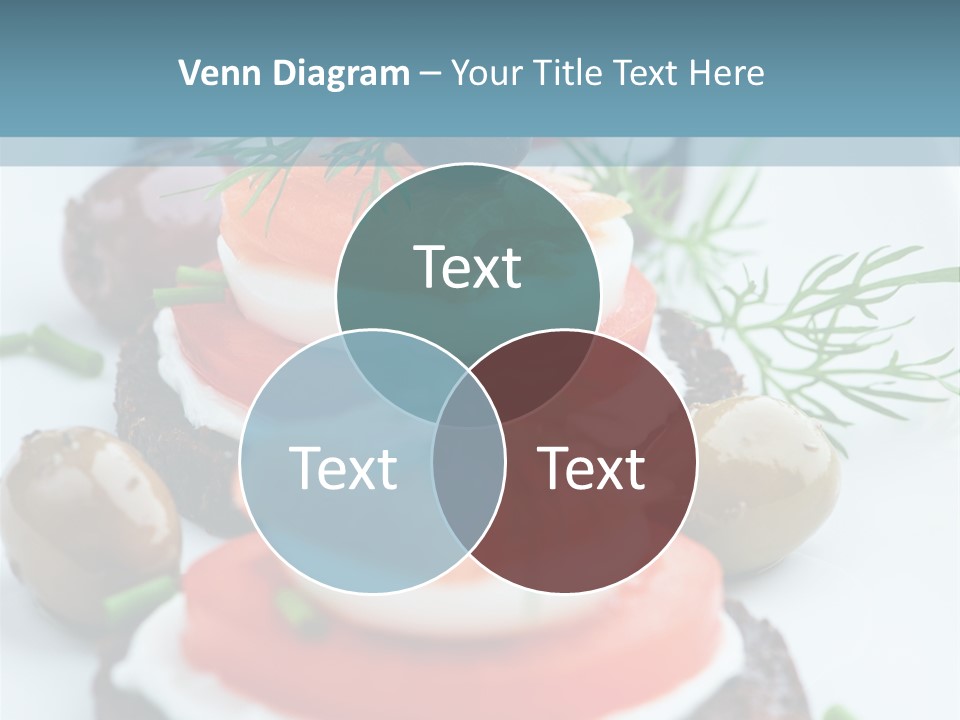 A Plate Of Food On A Table With A Blue Background PowerPoint Template