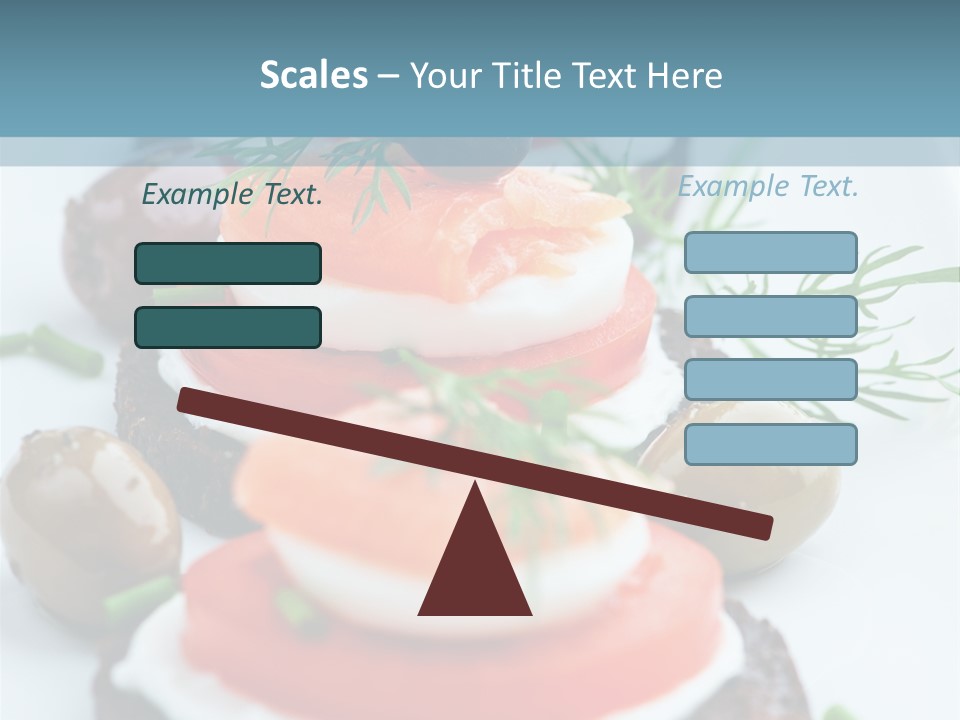 A Plate Of Food On A Table With A Blue Background PowerPoint Template