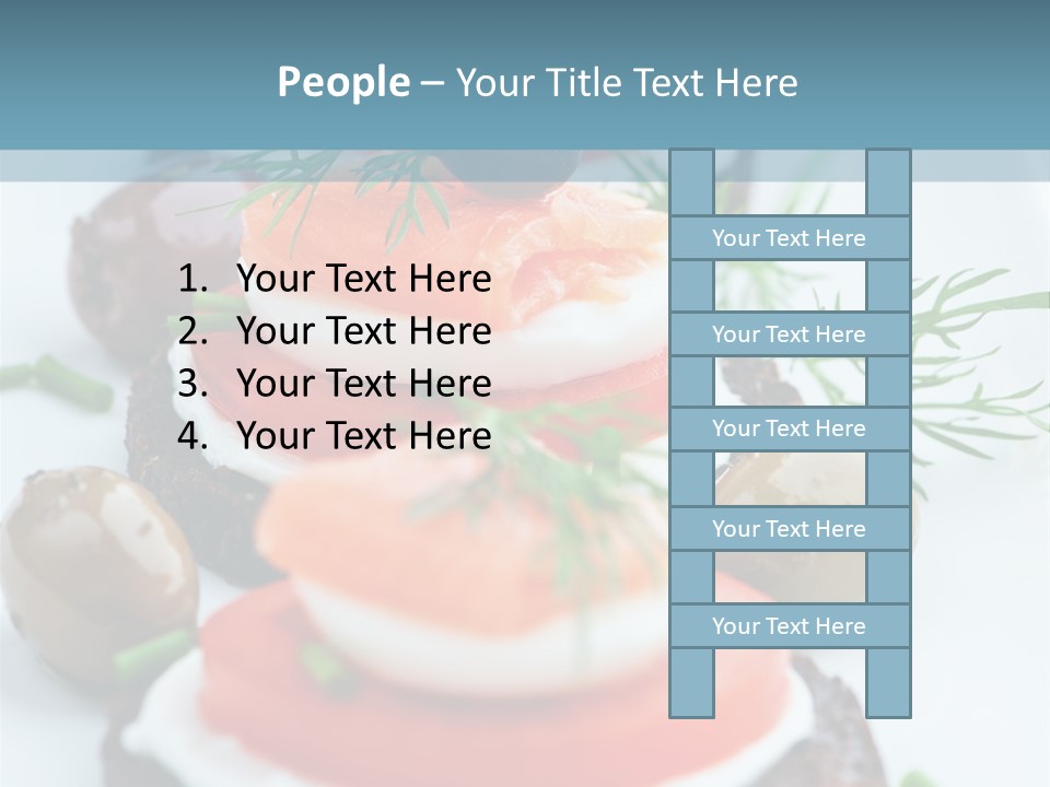 A Plate Of Food On A Table With A Blue Background PowerPoint Template