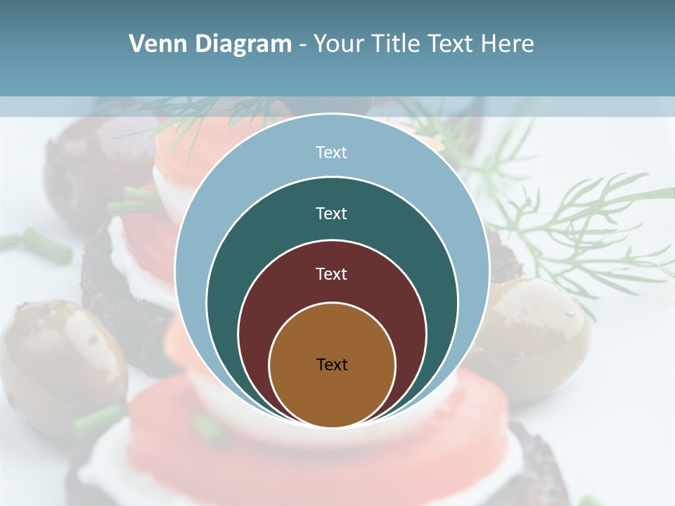 A Plate Of Food On A Table With A Blue Background PowerPoint Template