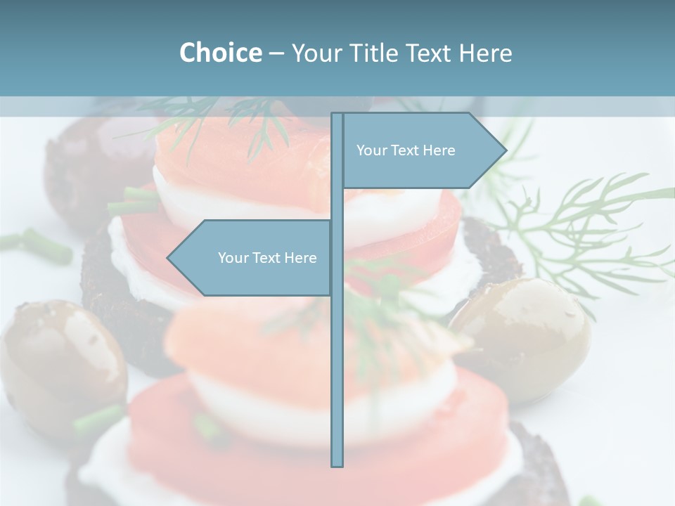 A Plate Of Food On A Table With A Blue Background PowerPoint Template