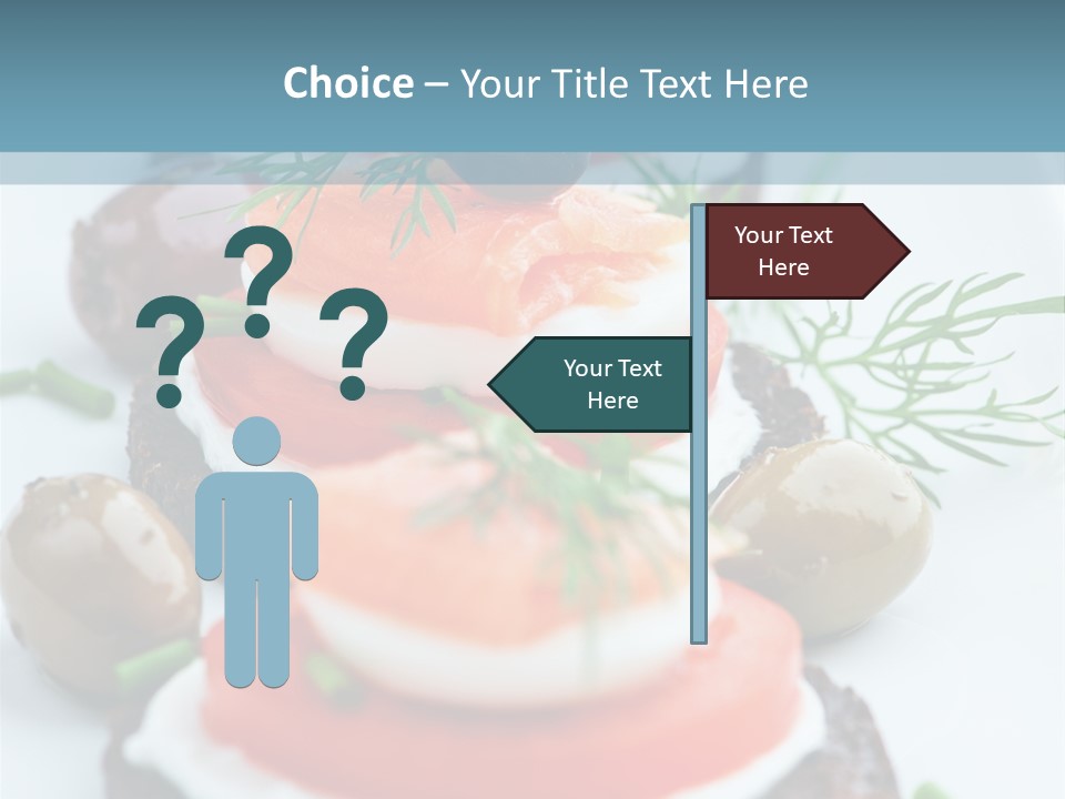 A Plate Of Food On A Table With A Blue Background PowerPoint Template
