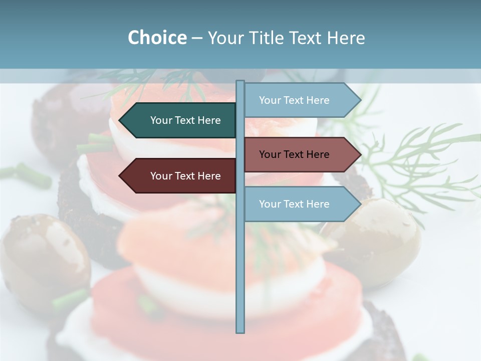 A Plate Of Food On A Table With A Blue Background PowerPoint Template