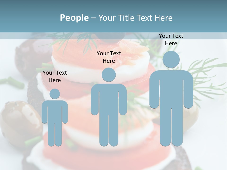 A Plate Of Food On A Table With A Blue Background PowerPoint Template