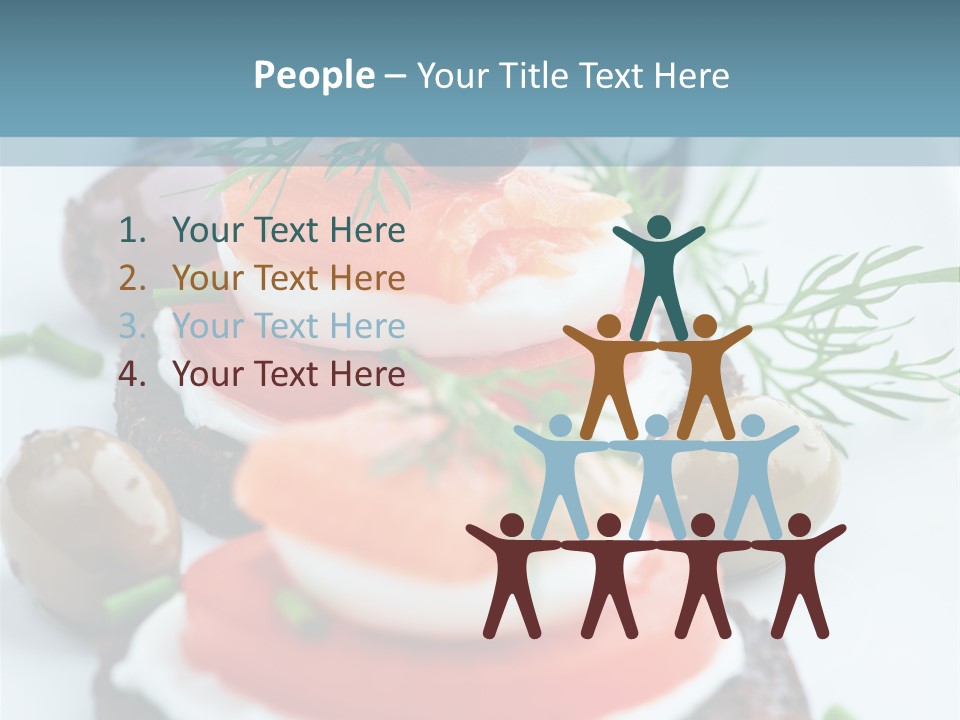 A Plate Of Food On A Table With A Blue Background PowerPoint Template