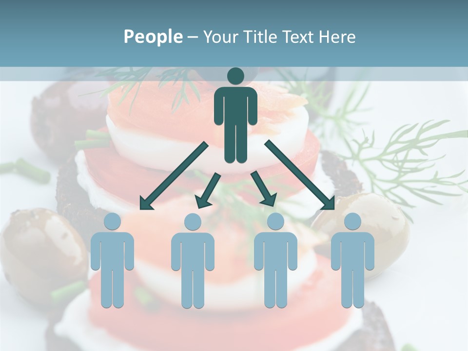 A Plate Of Food On A Table With A Blue Background PowerPoint Template