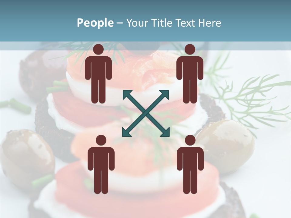 A Plate Of Food On A Table With A Blue Background PowerPoint Template