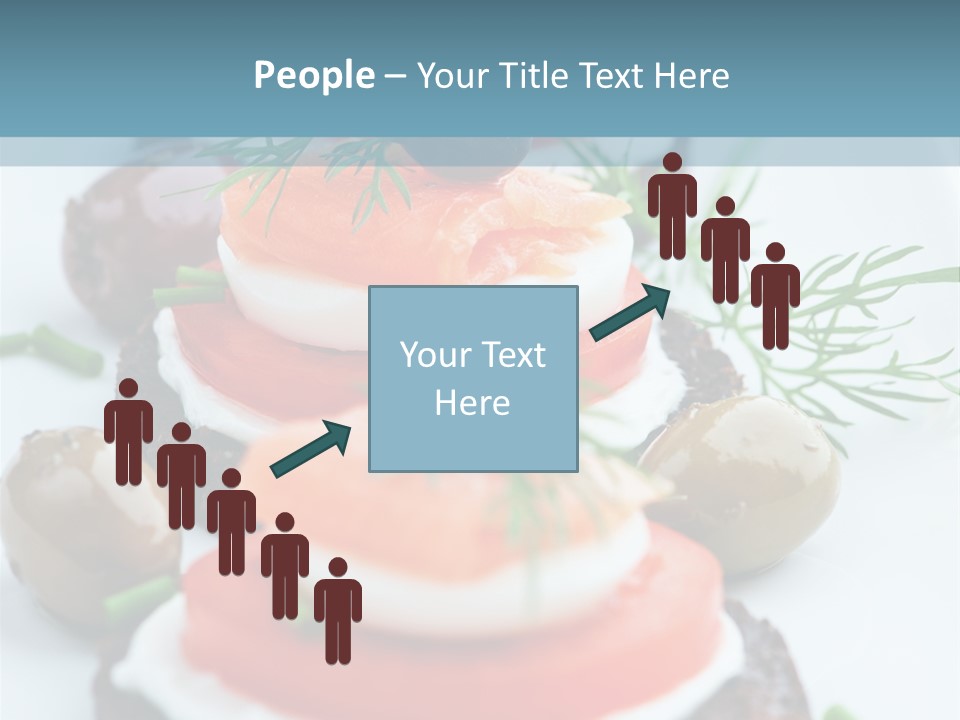 A Plate Of Food On A Table With A Blue Background PowerPoint Template