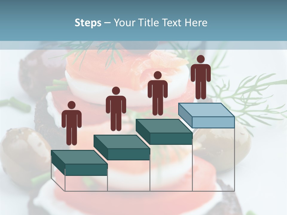 A Plate Of Food On A Table With A Blue Background PowerPoint Template