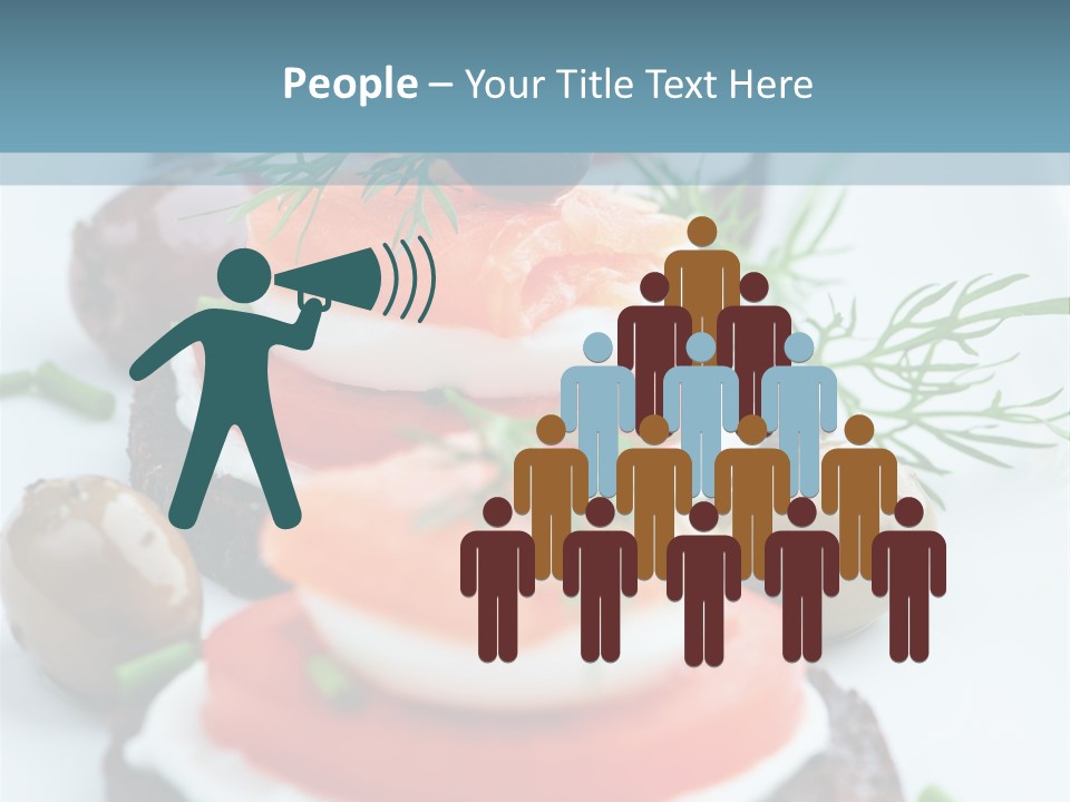 A Plate Of Food On A Table With A Blue Background PowerPoint Template