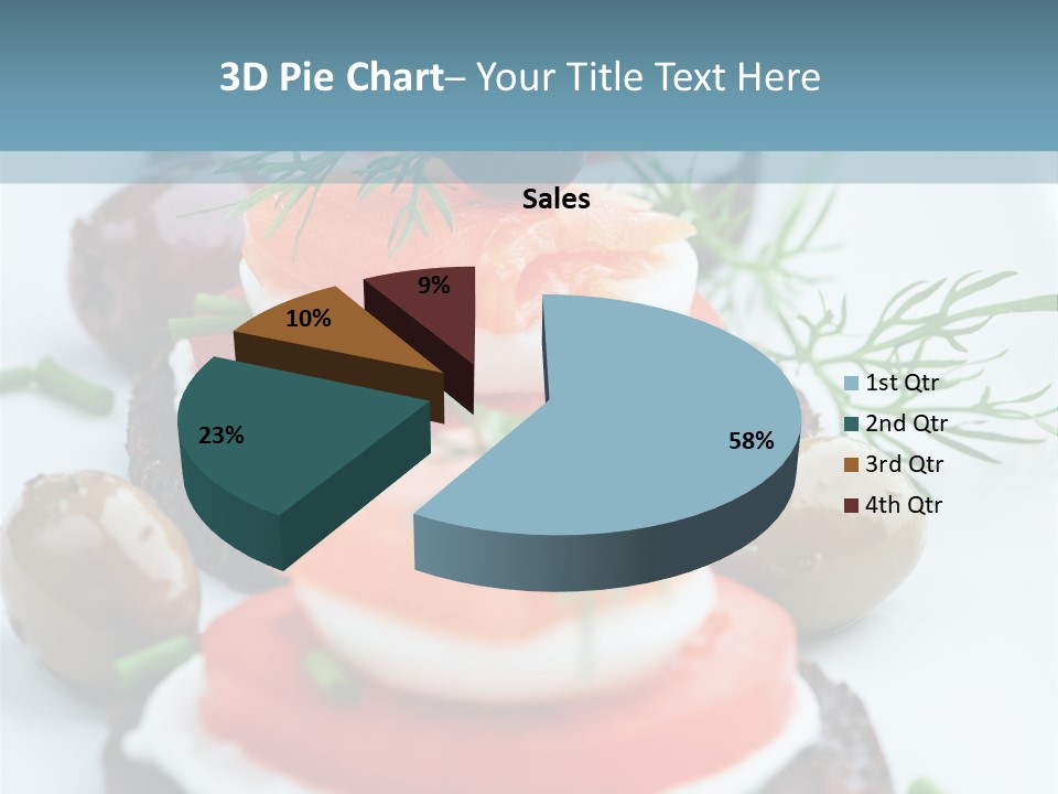 A Plate Of Food On A Table With A Blue Background PowerPoint Template