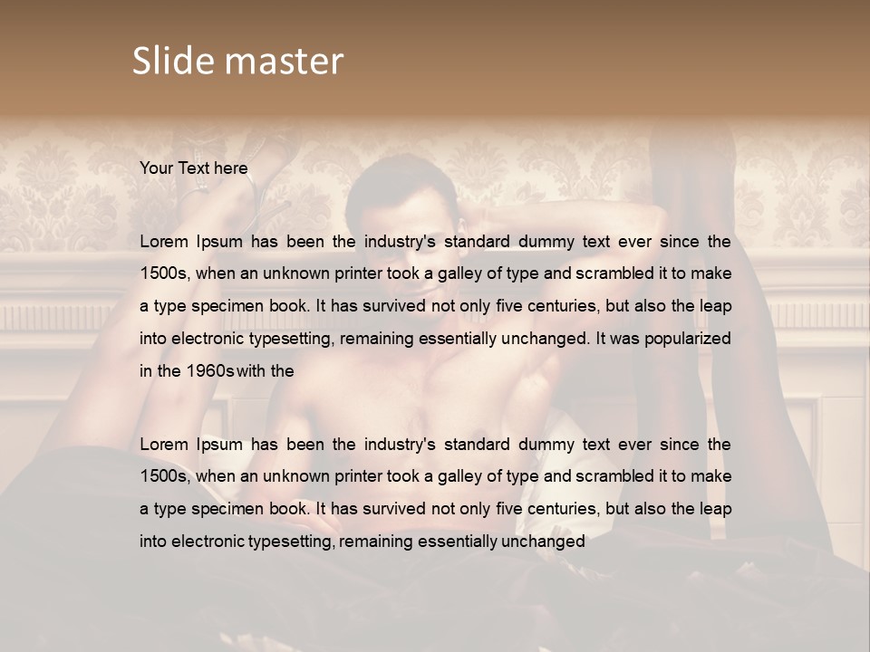 A Man Laying On Top Of A Bed Next To A Woman PowerPoint Template