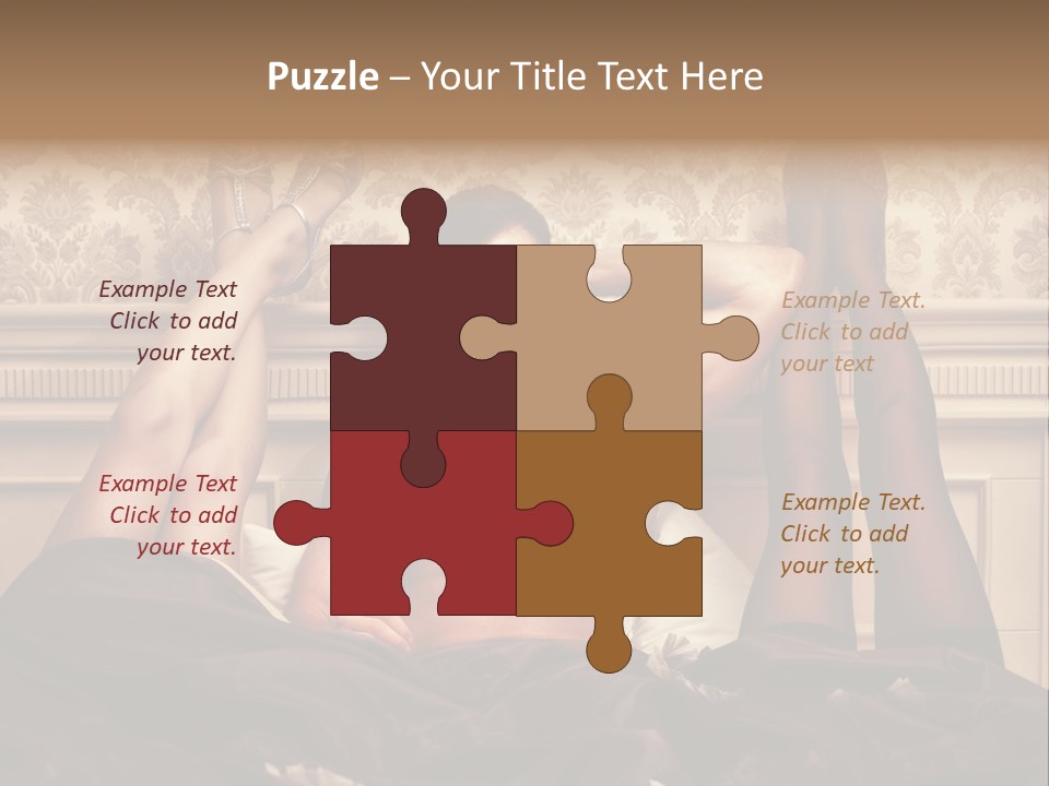 A Man Laying On Top Of A Bed Next To A Woman PowerPoint Template