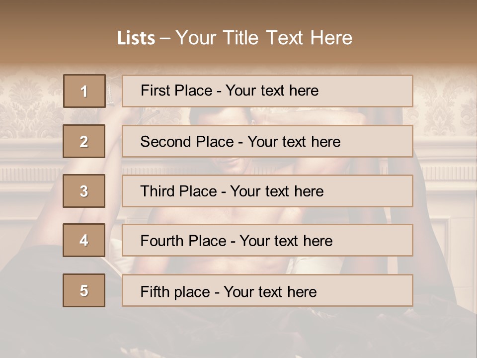 A Man Laying On Top Of A Bed Next To A Woman PowerPoint Template