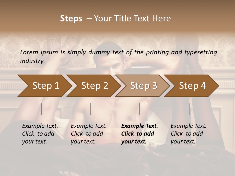 A Man Laying On Top Of A Bed Next To A Woman PowerPoint Template