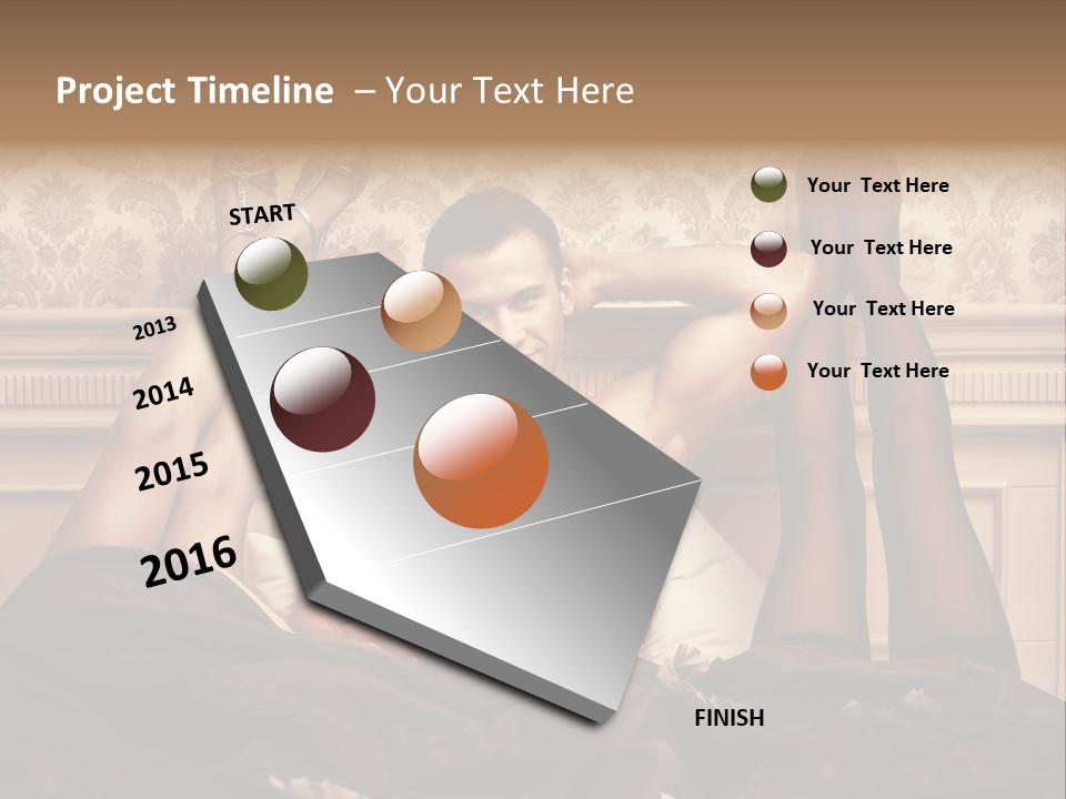 A Man Laying On Top Of A Bed Next To A Woman PowerPoint Template