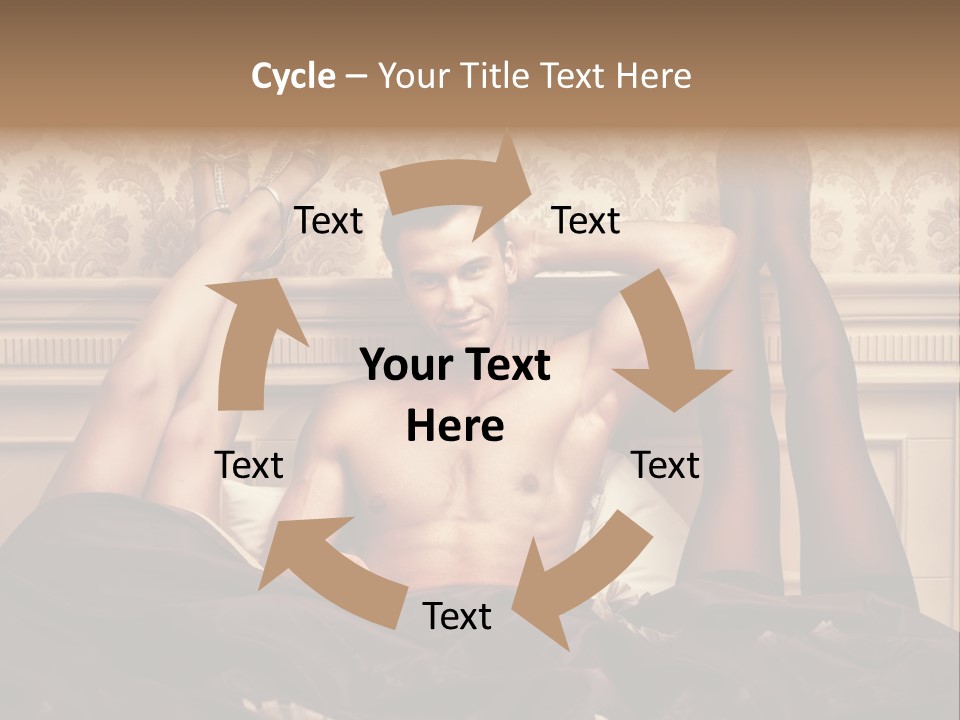 A Man Laying On Top Of A Bed Next To A Woman PowerPoint Template