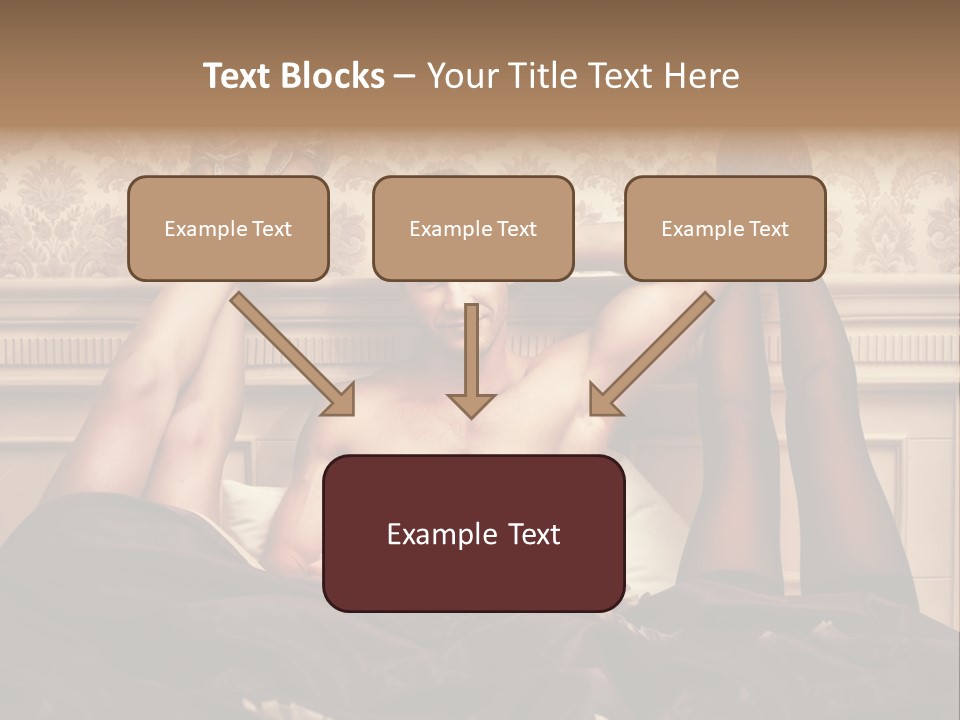 A Man Laying On Top Of A Bed Next To A Woman PowerPoint Template
