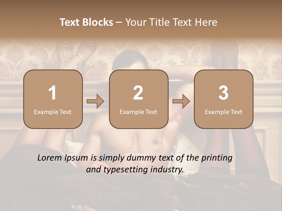 A Man Laying On Top Of A Bed Next To A Woman PowerPoint Template