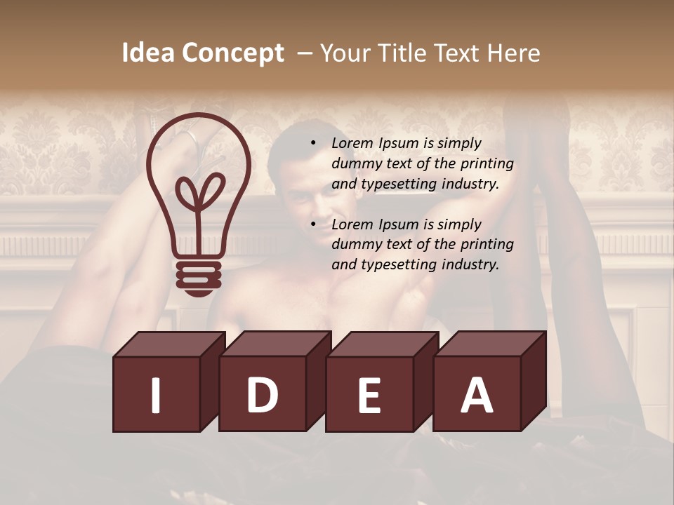 A Man Laying On Top Of A Bed Next To A Woman PowerPoint Template