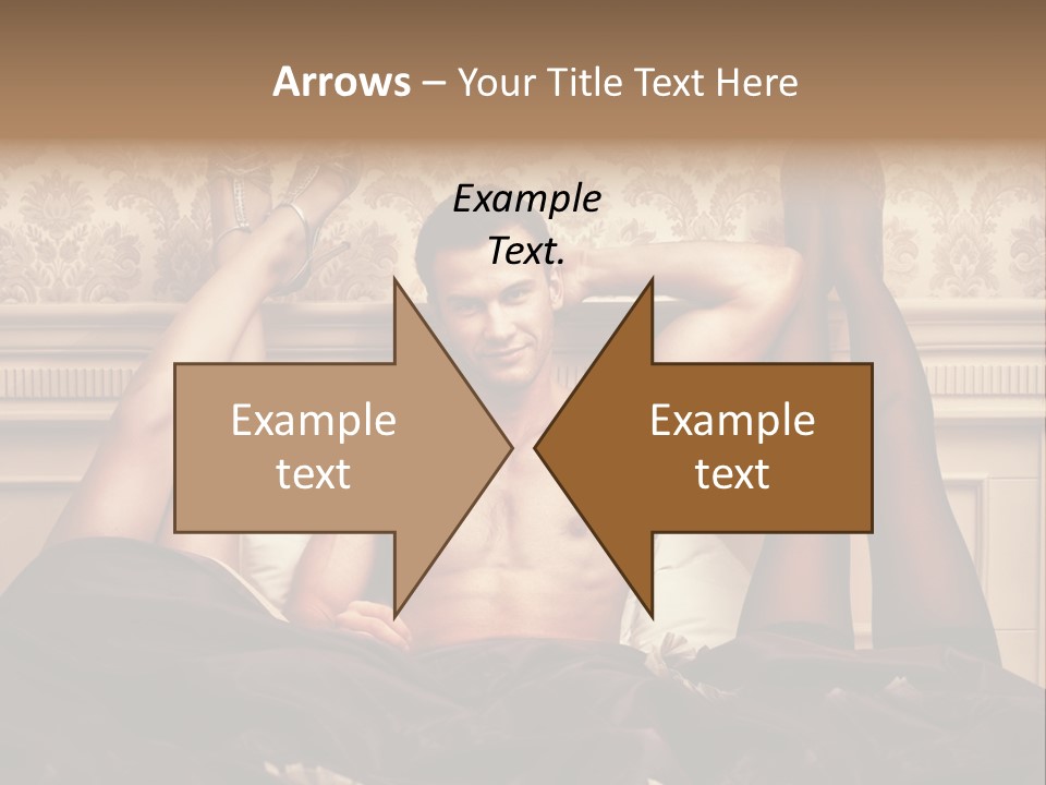 A Man Laying On Top Of A Bed Next To A Woman PowerPoint Template